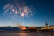 fireworks above the sea