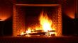 burning fireplace