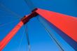 abstract view on massive red bridge