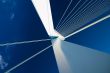 abstract view on big white suspensionbridge