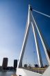 Big white suspension bridge in Rotterdam, Holland