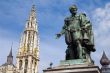 Statue of Rubens with Cathedral in background