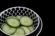 Cucumber in slices.