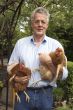 Farmer with chicken