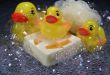 Three Rubber Ducks with Soap