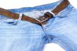 Jeans with belt.
