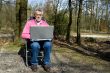 Senior man with laptop