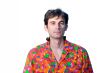 The man in a bright shirt