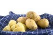potatoes on blue