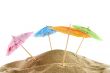 cheerful parasols on the beach