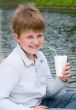 boy drinks milkshake