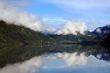 Lake with Reflection. Cloudy sky above it