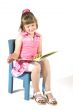 cute little girl is reading