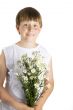 Boy with flowers