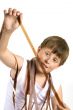 Young boy with celluloid movie