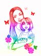 mother with a daughter