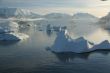Icebergs,  mirrored in ocean