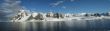 Panorama - Reflections of glacial icefalls and mountains