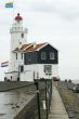 lighthouse with 2 flags