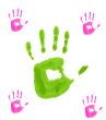Child pink handprint