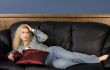 Model on Couch