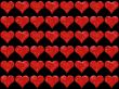 Shiny red hearts