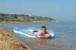 boy in an inflatable boat
