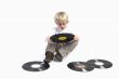 young boy with vinyl