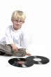 Toddler surprised by vinyl