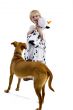 boy with toy and dog