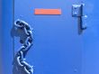Blue door with chain