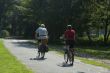 On the bike with dog