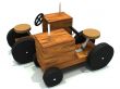 two toy wood tractors