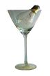 Light bulb in the  Wineglass on white background.