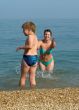 family on the beach