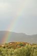 Rainbow in blue sky of greece