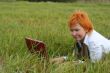 young woman with notebook