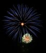 Night fireworks upon dark sky
