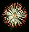 Night fireworks upon dark sky