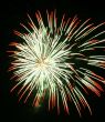 Night fireworks upon dark sky