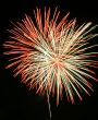 Night fireworks upon dark sky