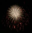 Night fireworks upon dark sky