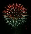 Night fireworks upon dark sky