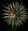 Night fireworks upon dark sky