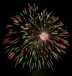 Night fireworks upon dark sky