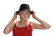 Blond Fashion Model with Hat