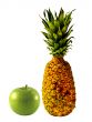 Isolated Pineapple and a Green Apple