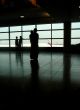Mother and Child Watching Airplanes