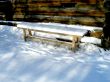 Winter in country. Bench