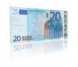 20 Euro with reflection